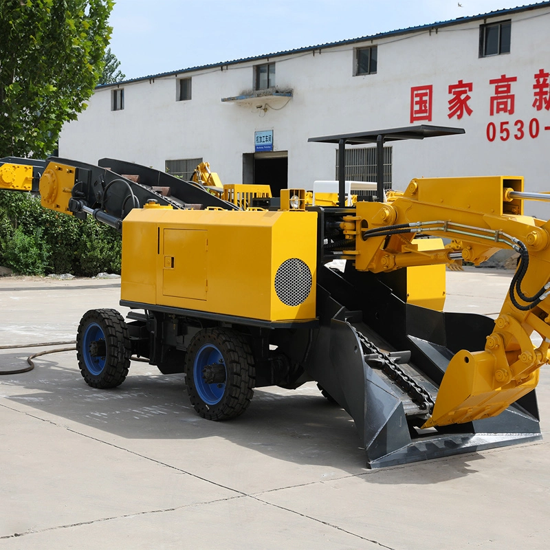 Explosion-proof wheeled slag raking machine for coal mines