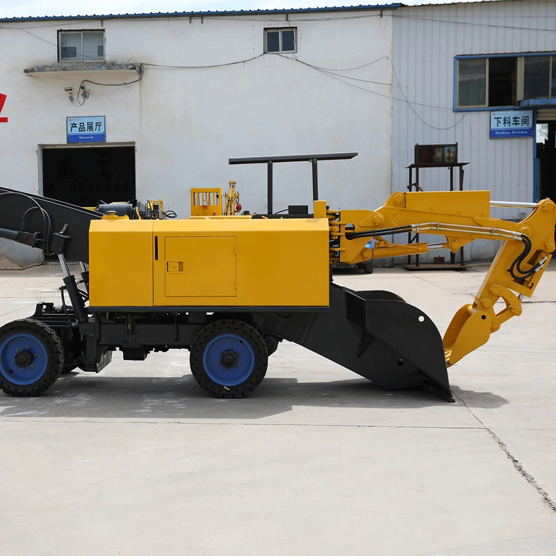 Explosion-proof wheeled slag raking machine for coal mines