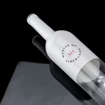 定制瓶 750毫升白色喷漆威士忌伏特加 空玻璃瓶带软木塞