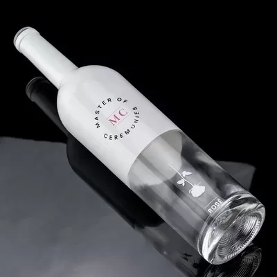 定制瓶 750毫升白色喷漆威士忌伏特加 空玻璃瓶带软木塞