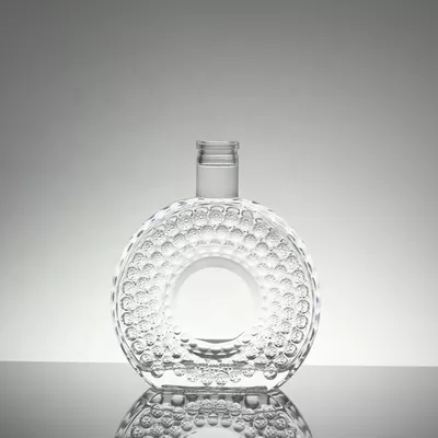 标志印刷玻璃瓶伏特加威士忌，带螺旋盖和手榴弹形状，个性化定制酒瓶